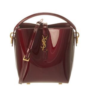 Saint Laurent Le 37 Mini Patent Bucket Bag, Red